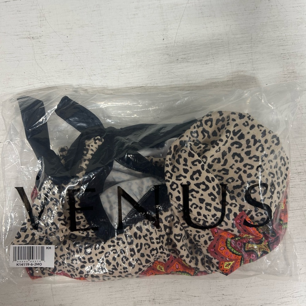 VENUS Animal Print Tankini Top with Red Accents